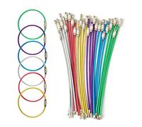 TAIYOU 30pcs Porte Clé Fil Inox 6 Couleurs Câbles Porte Clés Fil Trousseau Câbles de Boucle Anneaux avec Joints Acier Inoxydable pour Pendre Étiquette de Bagage Activités Extérieures 2mm 6 Pouces