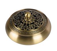 TAIYOU Brûleur d'encens vintage en laiton avec un petit support pour bâtons d'encens - Brûleur en métal - Fonctionne pour bâtons et cônes - Mini porte-encens pour chambre à coucher, aromathérapie, spa