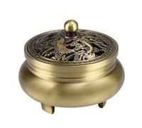 TAIYOU Brûleur d'encens vintage en laiton avec un support pour bâtons d'encens, brûleur en métal avec 9 pieds, fonctionne pour bâtons et cônes, mini porte-encens pour chambre à coucher, aromathérapie