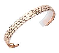 TAIYUESHAN Bracelet de remplacement de bracelet en or rose en argent en argent 6 8 10 12 14 mm Small Size Dial Lady Watch Chain (Couleur: Rose Gold, Taille: 14 mm)
