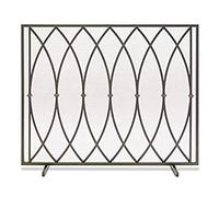 TAIYUESHAN Cloison d'écran de cheminée à Panneau Unique avec Filet, Garde-Corps de décoration en métal Ignifuge pour la Protection des Enfants (Couleur : Noir)