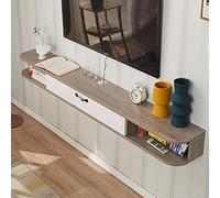 TAIYUESHAN Console multimédia TV Murale, Meuble de Rangement pour étagère Flottante de 47,2 Pouces avec tiroir de Rangement, Trou de câble/B Family