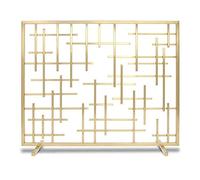 TAIYUESHAN Écran de cheminée de séparation en Fer forgé de Style européen, Garde-Corps de Protection Contre Les étincelles sur Pied pour Feux Ouverts/Feux à gaz (Couleur : Or)