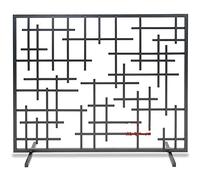 TAIYUESHAN Écran de cheminée en Fer à Panneau Unique, Pare-étincelles en Maille métallique pour feu Ouvert/Feux à gaz/brûleur à Bois 99x78x23cm (Couleur : Or)