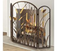 TAIYUESHAN Écran de cheminée en métal Marron, clôture de Protection Solide pour bébé et Animal Domestique, Pare-feu autoportant pour feu Ouvert/Feux à gaz (Couleur : Marron, Taille : 65 × 31 × 90 cm)