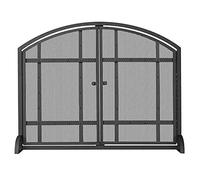 TAIYUESHAN Écran de cheminée Moderne avec Portes et Couverture en Maille, Pare-feu/écran de poêle pour la Cuisson au Bois et au Charbon, poêles, grilles - Finition Noire