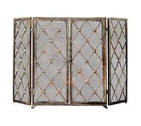 TAIYUESHAN Écran de cheminée Moderne avec Portes, Pare-feu autoportant pour feu Ouvert/Feux à gaz/poêle à Bois, 3 Panneaux (Couleur : Bronze)