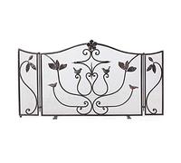 TAIYUESHAN Écrans de cheminée à 3 Panneaux, Pare-étincelles Pliable sur Pied pour Une Protection sûre des bébés et des Animaux domestiques, Cadre en Fer forgé Solide, Noir