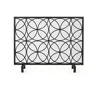 TAIYUESHAN Écrans de cheminée avec Maille métallique, Pare-feu Noir à Panneau Unique, Couverture de Protection Contre Les étincelles pour la Protection de bébé, 105 × 20 × 68 cm