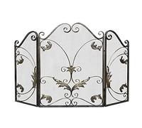 TAIYUESHAN Grand écran de cheminée avec Couverture en Maille, clôture de Protection Contre Les étincelles en Fer forgé Massif pour la sécurité des bébés, 3 Panneaux, 120 × 80 Cm