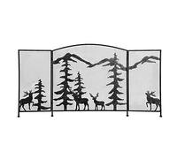 TAIYUESHAN Pare-feu à 3 Panneaux, Pare-feu Pliable en Fer avec Maille métallique, Pare-étincelles autoportant pour cheminée de Salon (Couleur : Marron)