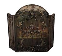 TAIYUESHAN Pare-feu avec Conception Pliable à 3 Panneaux - Pare-feu sur Pied Pare-étincelles arqué, Haut 60/70/80 cm - Laiton (Taille : L130 cm × H80 cm)