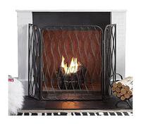 TAIYUESHAN Pare-feu de cheminée d'intérieur, Grand écran Pliable à 3 Panneaux, Couverture en Maille décorative en métal pour l'extérieur, clôture de cheminée Solide, Panneaux de cheminée en Acier