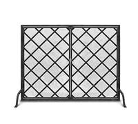 TAIYUESHAN Pare-feu de cheminée, Grand écran de cheminée en Maille d'acier avec Portes, Panneaux de cheminée en métal en Fer forgé Massif, Grille de Protection Contre Les étincelles pour Le Salon