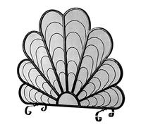 TAIYUESHAN Pare-feu de Protection Contre Les étincelles, Panneau Unique en Fer doré, Pare-feu Vintage avec Maille métallique, Motif Plumes de Paon, Pare-feu en Maille métallique