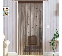 Taiyuhomes Rideau De Porte en Perles Anti Mouches Exterieur Moustiquaire Rideau Anti Mouche Cloison De Séparation De Pièces 90x245cm Café