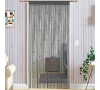 Taiyuhomes Rideau De Porte en Perles Anti Mouches pour Porte Exterieur Moustiquaire Rideau Anti Mouche Exterieur Cloison De Séparation De Pièces 90x245cm Gris