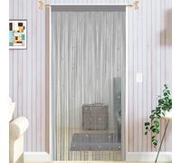 Taiyuhomes Rideau De Porte en Perles Anti Mouches pour Porte Exterieur Moustiquaire Rideaux Cloison De Séparation De Pièces 90x200cm Gris