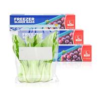 TAIYUNWEI Lot de 45 grands sacs alimentaires réutilisables avec fond extensible - Passent au congélateur et au micro-ondes - Pour Sanwich, fruits, collations, légumes, céréales, viande (1 gallon)