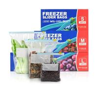 TAIYUNWEI Lot de 70 sacs à sandwich réutilisables avec fermeture éclair et fond extensible, passent au micro-ondes et refermables pour Sanwich, fruits, collations, légumes, céréales, viande (S/M/L)