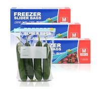 TAIYUNWEI Lot de 75 sacs de congélation réutilisables avec fond extensible - Passent au congélateur et au micro-ondes - Pour Sanwich, fruits, collations, légumes, céréales, viande (moyenne et