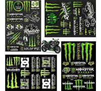 Taiyyi Lot de 4 autocollants Monster Energy pour casque de moto cool - Autocollants de qualité supérieure pour motos, skateboard, voiture et moto