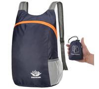 Taiyyi Sac à dos pliable de 20 l - Sac à dos ultra léger pour l'extérieur, la randonnée, le camping, les voyages, l'escalade, les excursions, bleu, Kleiner Rucksack