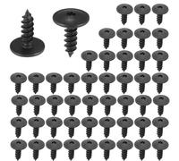 Taiyyi Torx Lot de 50 vis à tête plate M5 x 16 mm - Vis auto-taraudeuses - Noir - Pour garde-boue de voiture, arcs de roue, grille pour pare-chocs, tête ronde - Vis auto-perceuses