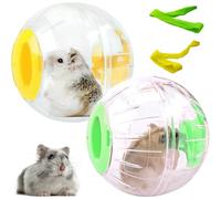 TAIZER Lot de 2 boules de course en plastique avec corde de traction silencieuses Petit jouet pour hamsters Jouet pour rongeurs Pour la course