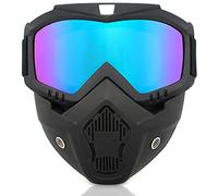TAIZER Lunettes de Moto avec Masque Amovible Motocross Coupe-Vent Équitation des Lunettes Soleil Motocross Riding (Bleu 2)
