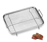 TAIZER Panier Grill Acier Inoxydable Rectangulaire Argent 29 cm Cuisson Grille Barbecue