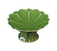 TAIZhiChen Assiette à pied en céramique, porte-fruits, plateau à fruits, présentoir à desserts pour la décoration intérieure, Vert