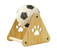 TAIZhiChen Balle à gratter pour Chat, Jouet Pratique et Mignon, Cadeau, grattoir en Bois, Boule rotative en sisal, Poteau à gratter pour Jouer, 18cm