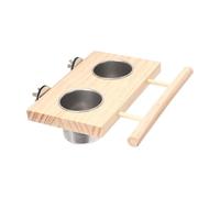 TAIZhiChen Bol mangeteur d'oiseaux Bol de Nourriture en Bois Plat d'eau pour la Cage d'alimentation en Tasse perchée d'oiseau pour pochent Macaw Petit Animal, Bol Double