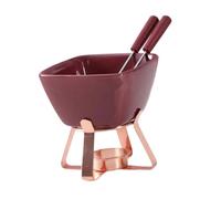 TAIZhiChen Caquelon à Fondue Au Chocolat, Chauffe-beurre, Petits Appareils de Cuisine, Ragoût de Chocolat Créatif avec 2 Fourchettes pour Collation Dessert, Étagère En or Rose Rouge