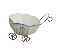 TAIZhiChen Chariot de Jardin décoratif à roulettes, Support pour Pots de Fleurs, idéal pour Les Jardins, Les Parcs et Les patios d'angle, Beige