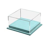 TAIZhiChen Coffret de Rangement pour Petites Voitures à L'échelle 1/64 avec Base En Cuir PU et Couvercle En Acrylique, Cyan