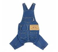 TAIZhiChen Combinaison en Denim Confortable Habit Canin Réglable Accessoire Animal pour Chiens, Bleu, Bleu Denim, M