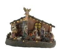 TAIZhiChen Décoration de crèche artisanale avec musique, décoration de maison lumineuse à collectionner pour appartement, restaurant
