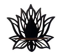 TAIZhiChen Étagère d'angle Flottante en Forme de Fleur, Étagère de Rangement en Bois, Présentoir pour Photos, Antiquités ou Bougies, pour Salon, Cuisine ou Chambre, Déco Épurée, Noir