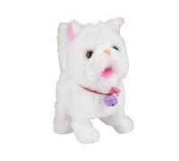 TAIZhiChen Figurine interactive en peluche, chaton électrique miaulant et marchant, jouet en peluche enregistrable pour enfants, Blanc