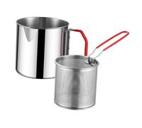TAIZhiChen Friteuse avec Panier Filtre Accessoires En Acier Inoxydable Pratique Nettoyage Facile Polyvalent avec Poignée Friteuse, Style A Basket