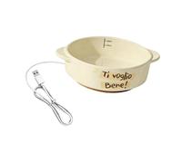 TAIZhiChen Gamelle chauffante Stable en céramique pour Animaux de Compagnie (Chats, Canards, Lapins), utilisable à l'intérieur comme à l'extérieur, Beige, Hauteur : 4.5 cm