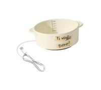 TAIZhiChen Gamelle chauffante Stable en céramique pour Animaux de Compagnie (Chats, Canards, Lapins), utilisable à l'intérieur comme à l'extérieur, Beige, 5.8 Cm de Hauteur