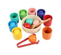 TAIZhiChen Gobelet tri balles, jouet d'association couleurs, jouet sensoriel d'éveil pour garçons et filles