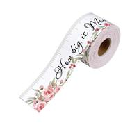TAIZhiChen Jeux pour shower : Quelle est la taille du ventre de maman ? Décoration à thème floral, mètre ruban en papier amusant pour la fête.