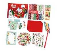 TAIZhiChen Kit de Scrapbooking de Noël pour Enfants, Comprenant enveloppes, Papier et Autocollants, Ainsi qu'un Ensemble de Fournitures pour carnet de