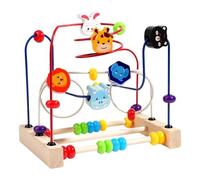 TAIZhiChen Labyrinthe de perles en bois, jouet de montagnes russes colorées pour garçons et filles, cadeau pour apprendre à compter les chiffres, les animaux et