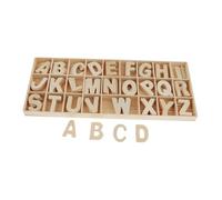 TAIZhiChen Lettres de l'alphabet en bois pour apprendre l'orthographe, plateau de rangement pour matériel pédagogique, lettres en bois brut pour, 3.3 Cm X 2.5 Cm