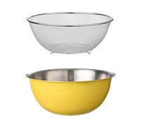 TAIZhiChen Lot de 2 Paniers de Vidange en Acier Inoxydable 304, Bol de Lavage de Riz, Tamis à Aliments, 26cm